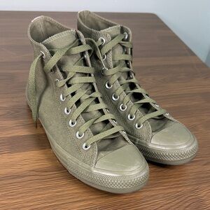 Converse Green and Pink Canvas High-Top Sneakers Women’s Size 10‎